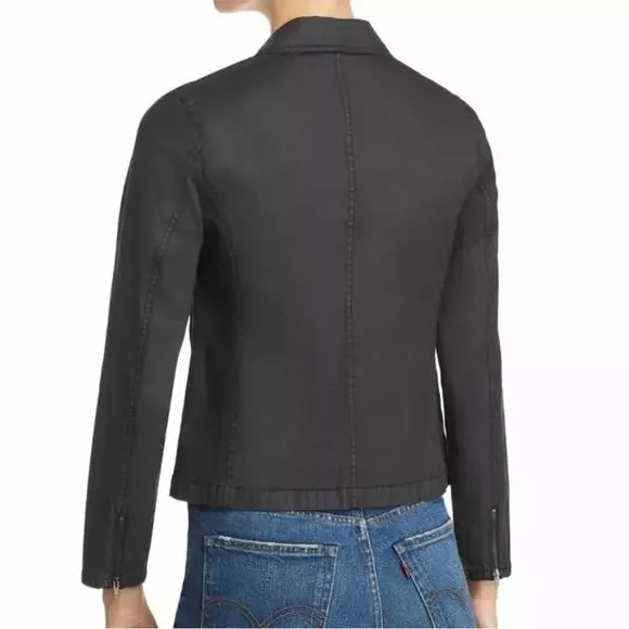 Eileen Fisher Organic Cotton Moto Jacket Sz S Black - Picture 9 of 9